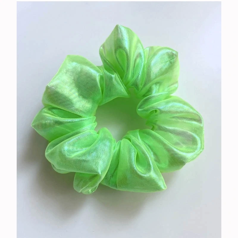 Scrunchie gumička do vlasov – neónovo zelená