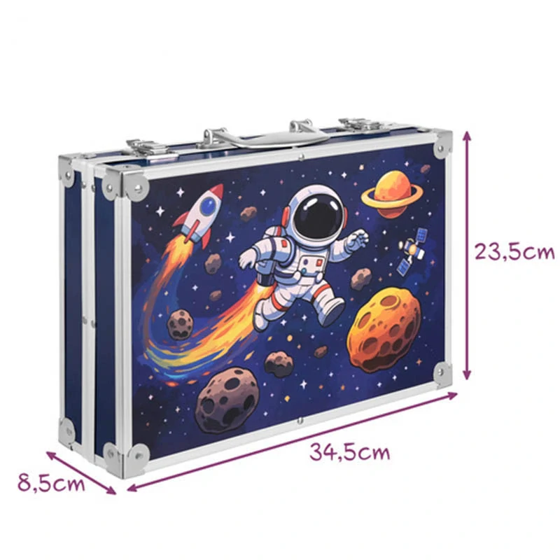 Kufrík na výtvarnú výchovu pre deti 145 dielov Astronaut