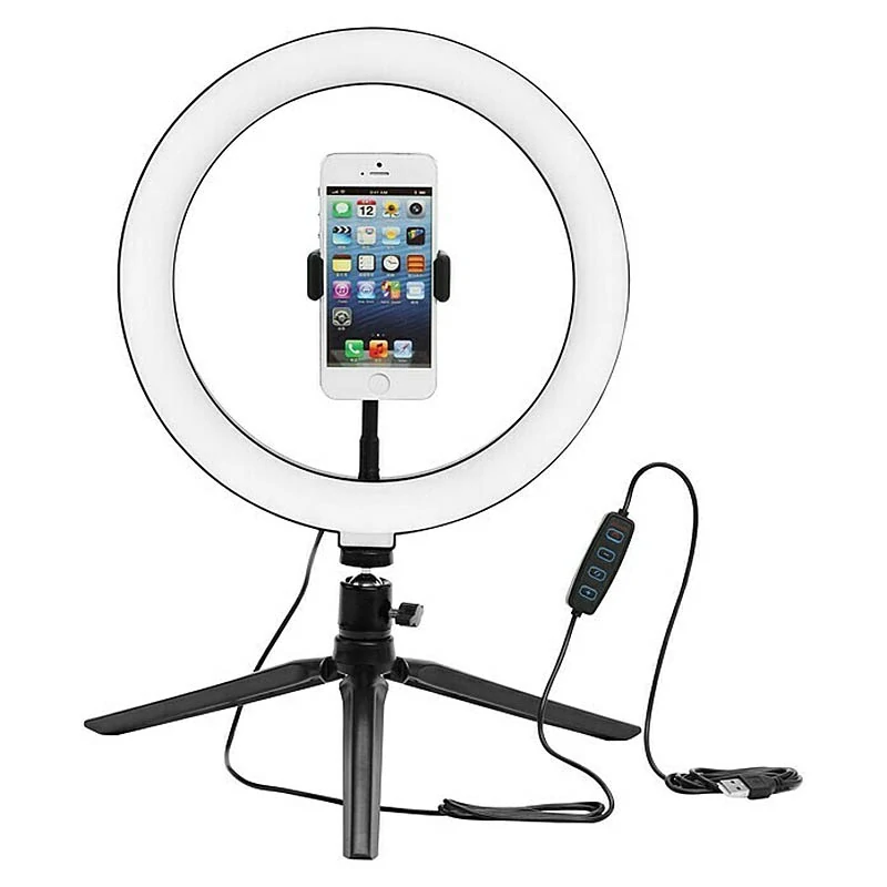 LED kruhové svetlo 26 cm USB – 3 farby svetla