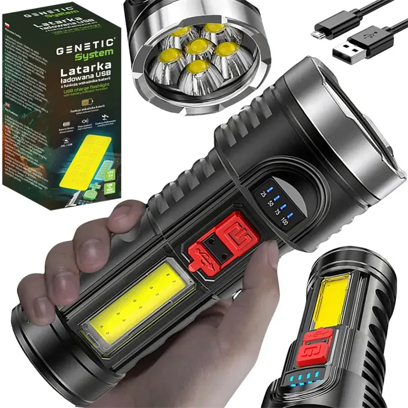 LED baterka GENETIC® s akumulátorom a COB osvetlením