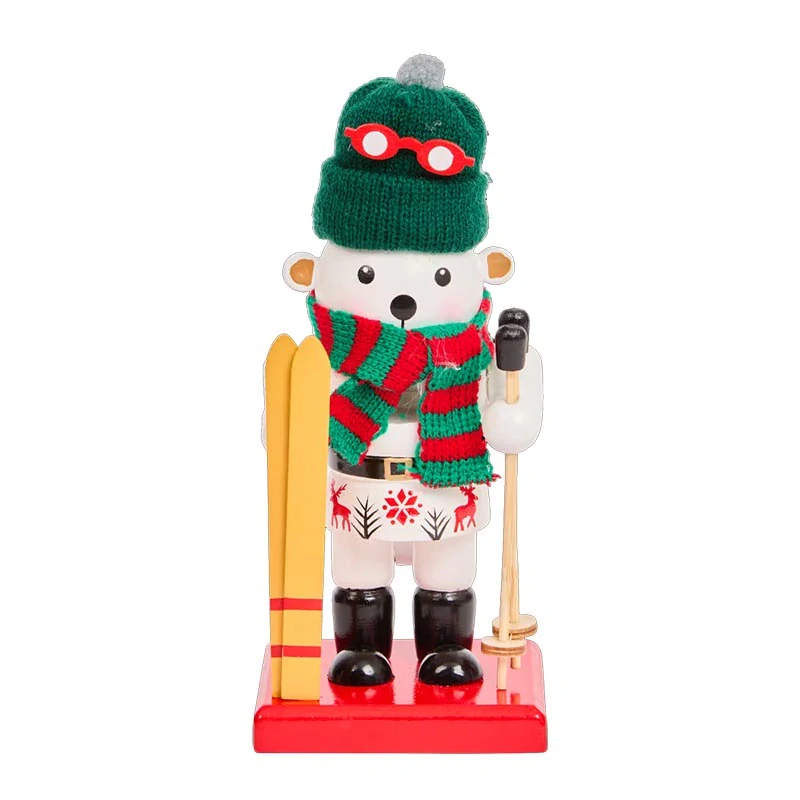 Vianočný luskáčik – Lyžiar medvedík 16 cm