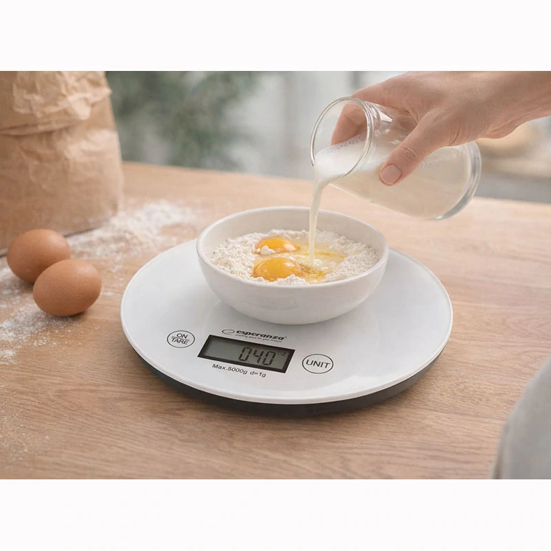 Okrúhla digitálna kuchynská váha Esperanza MANGO White do 5 kg
