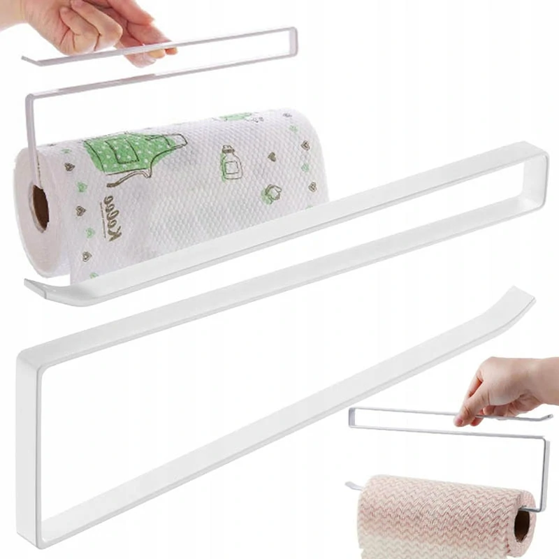 Závesný držiak na papierové utierky pod policu biely