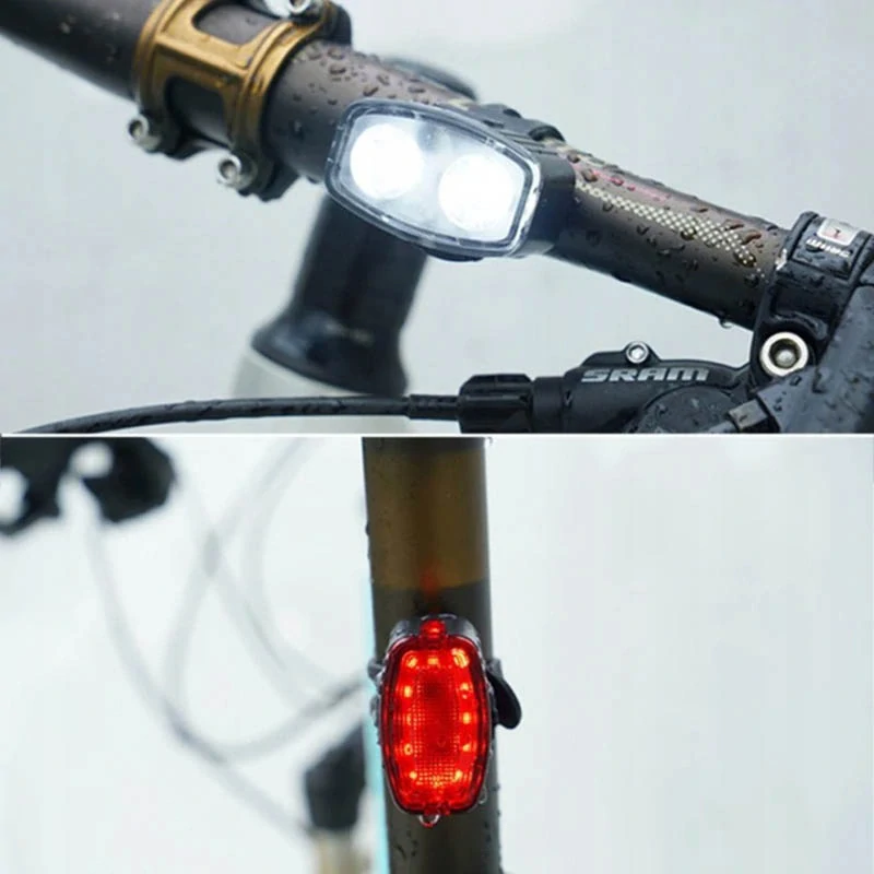 Súprava predného a zadného LED svetla na bicykel s USB-C nabíjaním