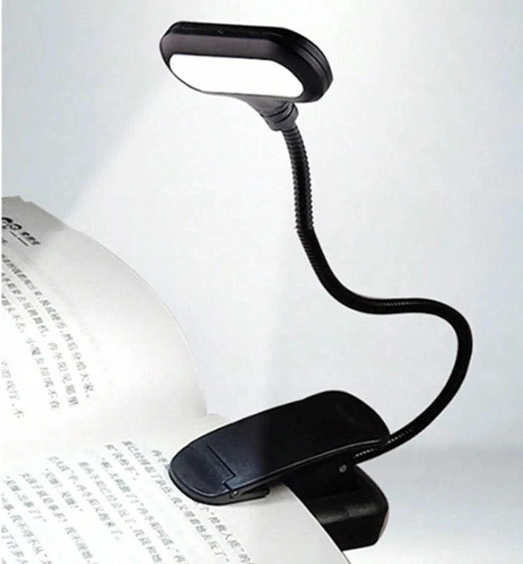 LED lampička na čítanie s klipom a USB nabíjaním