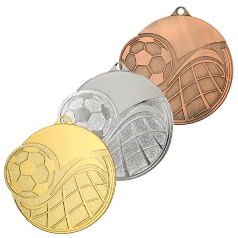 MMC6065 Futbalová kovová medaila 60 mm zlatá