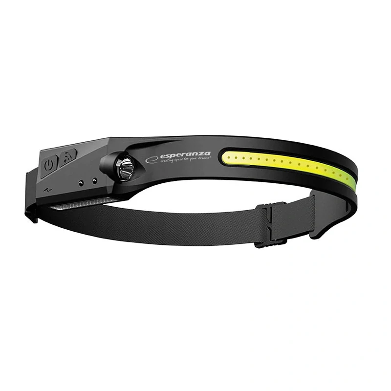 LED čelovka Esperanza ATHENA COB + XPE s USB-C nabíjaním a senzorom pohybu
