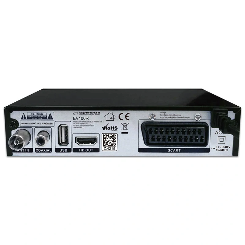 Digitálny prijímač DVB-T2 H.265/HEVC Esperanza EV106R