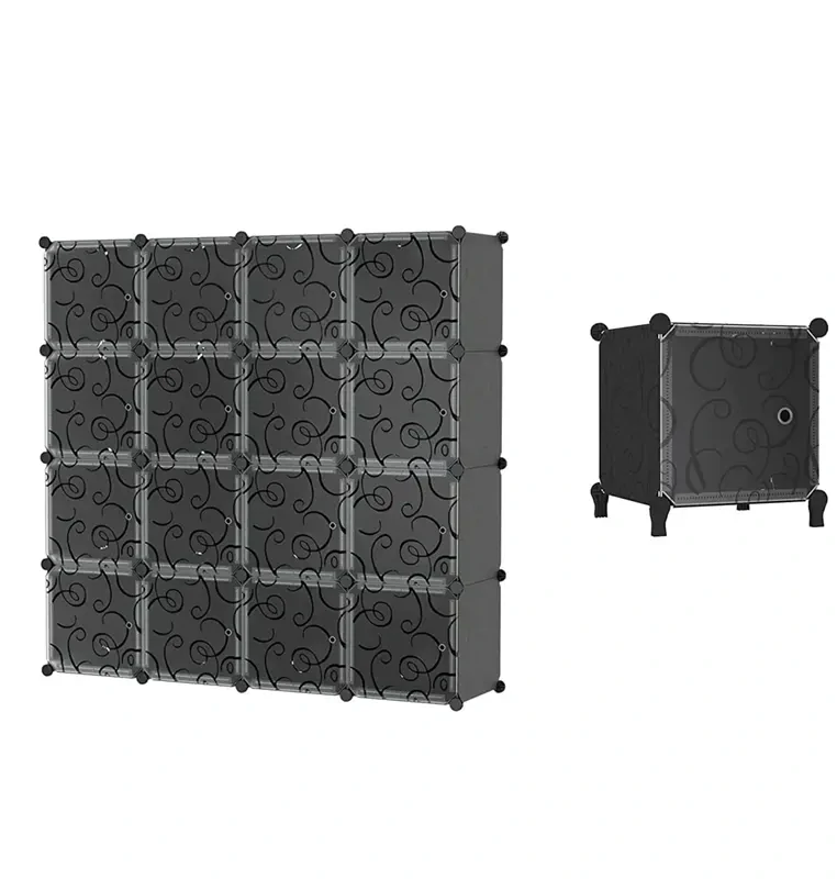 Veľká modulárna skriňa HÖGLER 16 modulov 144 x 144 x 37 cm čierna