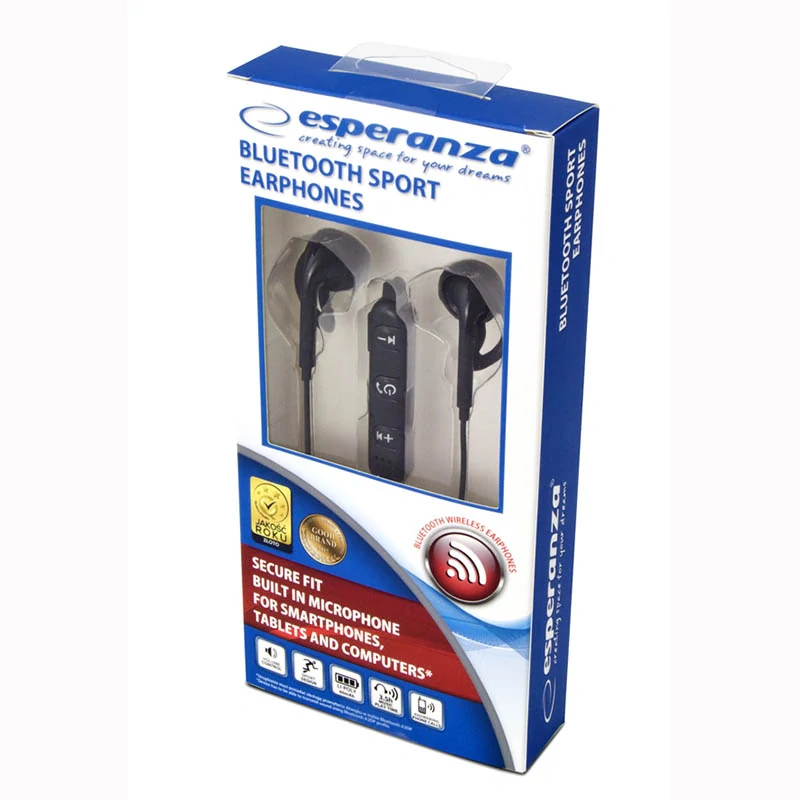 Bluetooth športové slúchadlá Esperanza čierne