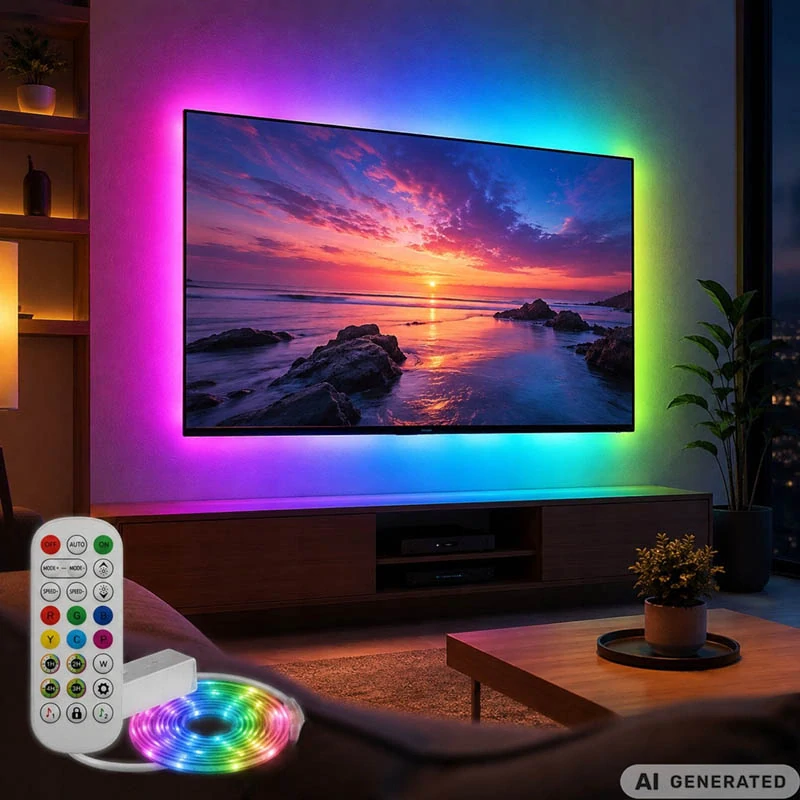 RGB LED neónový pás 10 m s Bluetooth, aplikáciou a diaľkovým ovládaním