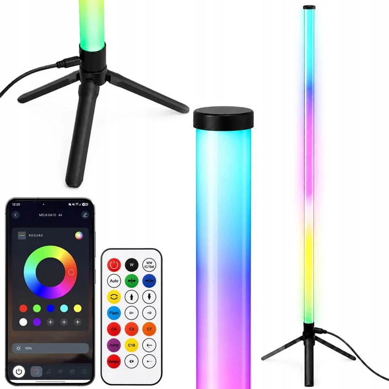 Stojaca rohová RGB LED lampa 110 cm s aplikáciou a diaľkovým ovládaním