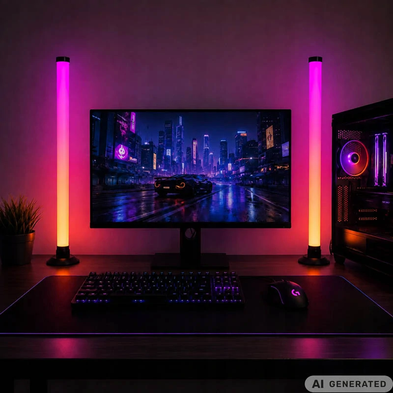 RGB LED Light Bar stolová lampa 42,5 cm s hudobným režimom a aplikáciou