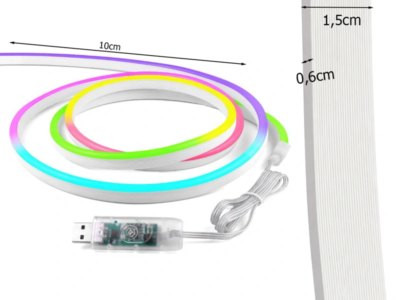 RGB LED neónový pás 10 m s aplikáciou, diaľkovým ovládaním a hudobným režimom