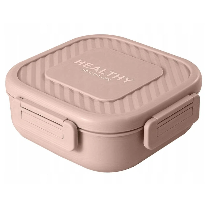 Lunch box s 3 priehradkami a príborom na desiatu aj obed ružový
