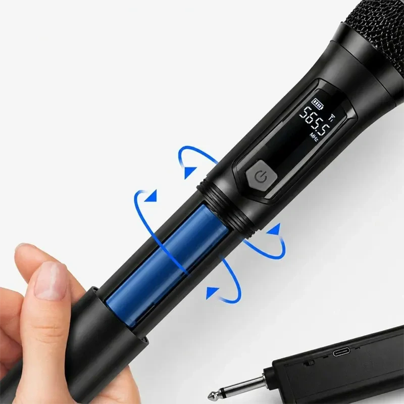 Bezdrôtové mikrofóny 2 ks s prijímačom pre karaoke, vystúpenia a prezentácie