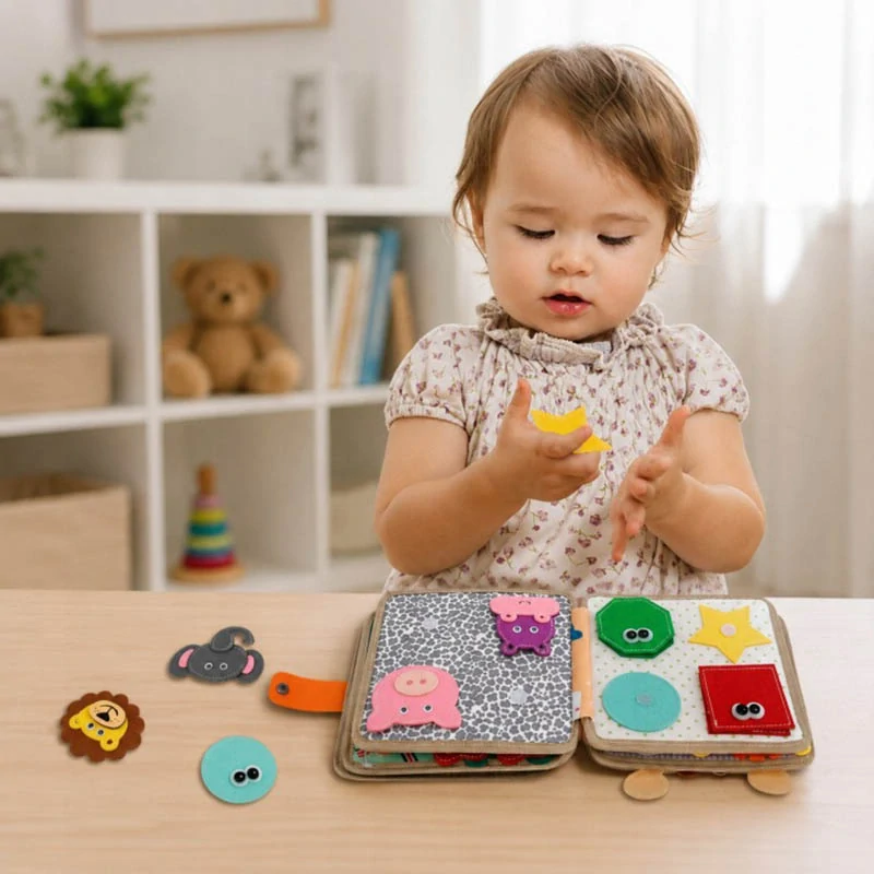 Montessori senzorická manipulačná knižka pre deti