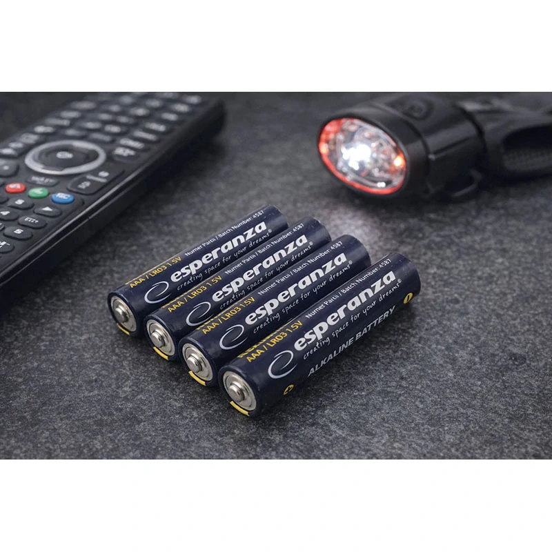 Alkalické batérie Esperanza AAA 1,5 V – 4 ks