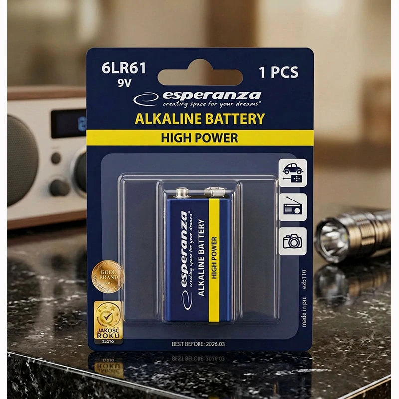Alkalická batéria Esperanza 6LR61 9 V