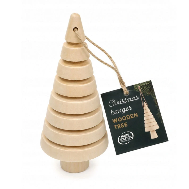 Drevený vianočný prívesok stromček 12 cm