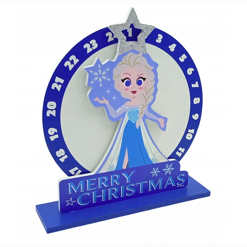 Drevený adventný kalendár Disney Ľadové kráľovstvo – Elsa 28 × 30 × 7 cm