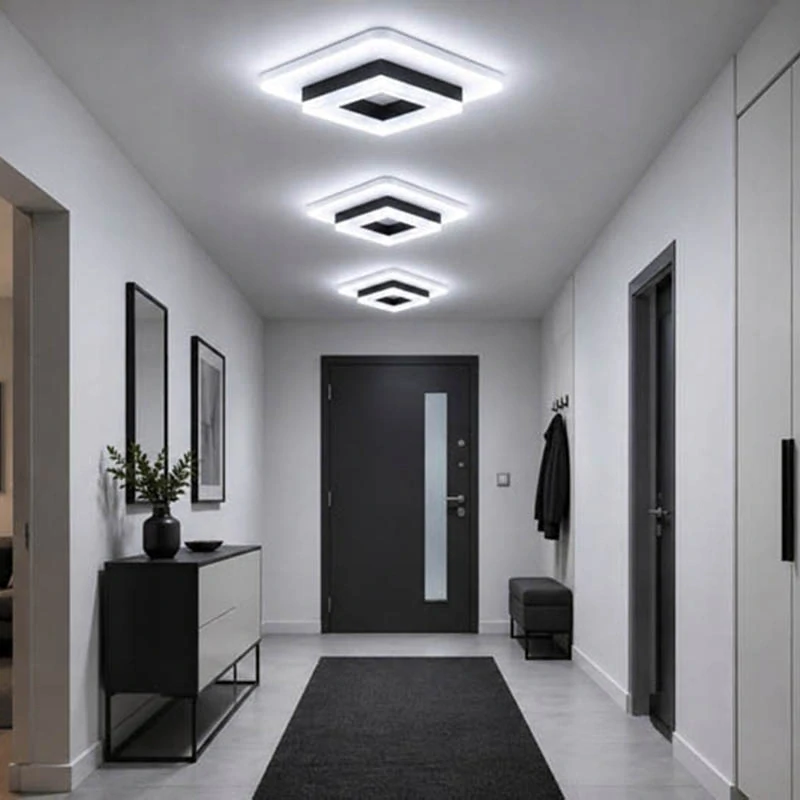 Stropné LED svietidlo čierne 20 W 24 x 24 cm studená biela