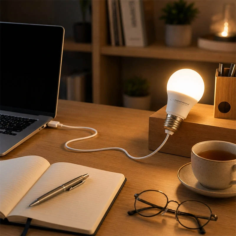USB LED žiarovka Esperanza 5 W s káblom 2,5 m