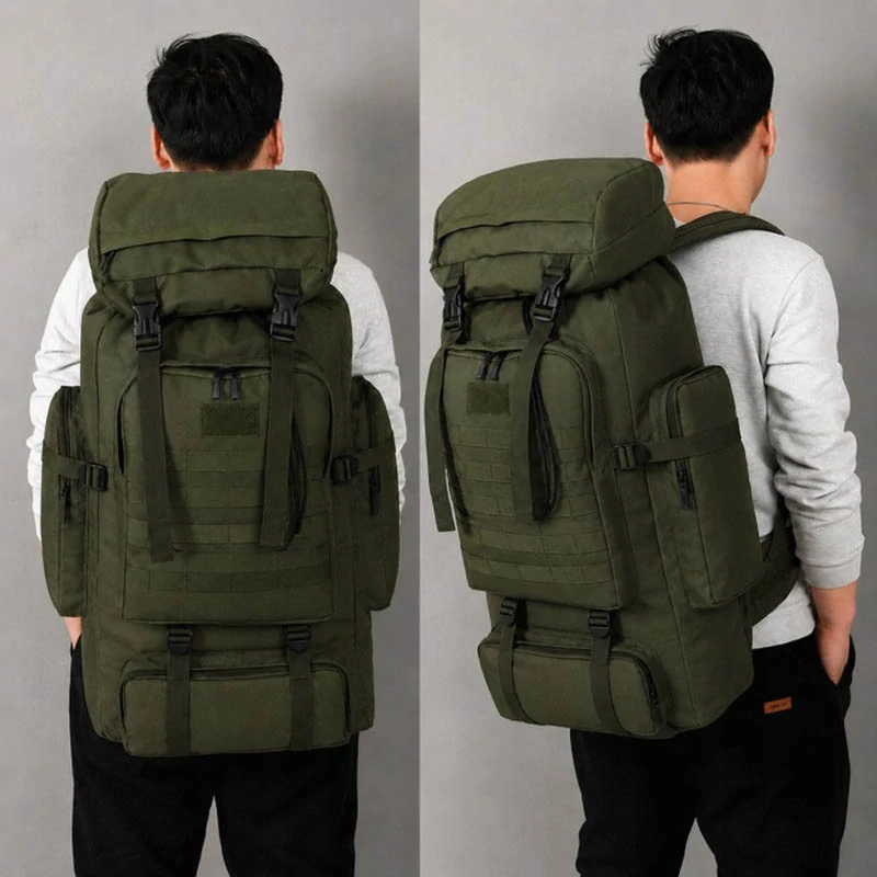 Turistický batoh 100 l na trekking a viacdňové výpravy tmavozelený