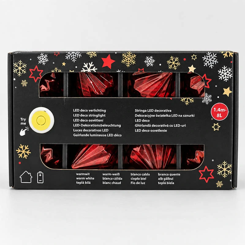LED girlanda 8 sklenených bodov 1,4 m