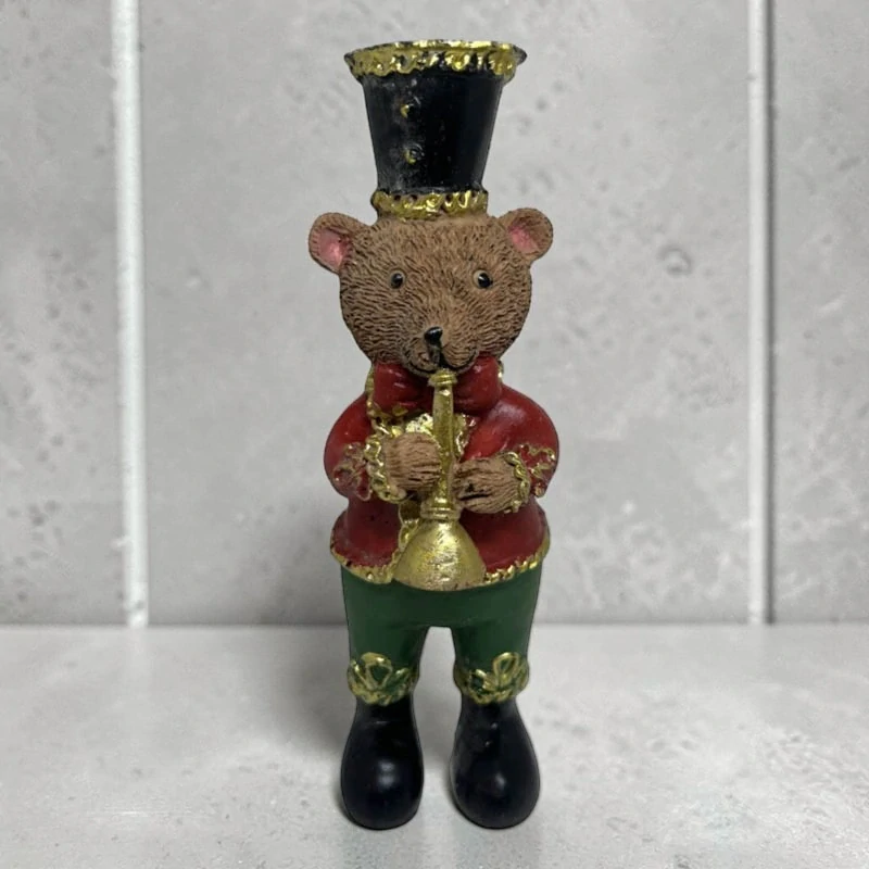 Vianočná figúrka medvedík trubkár 17,5 cm