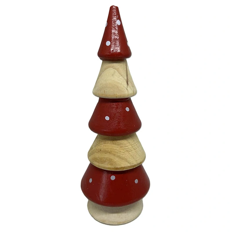 Drevený vianočný stromček červený 15 cm