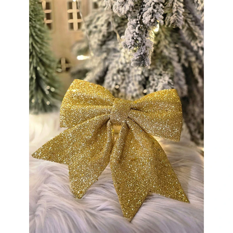 Dekoratívna mašľa XL s trblietkami 24 × 31 cm – zlatá