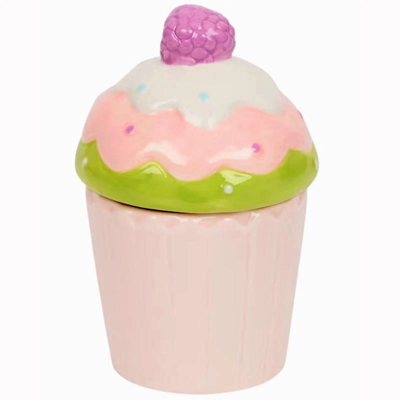 Dekoratívna sviečka v nádobe s viečkom – cupcake 13 cm