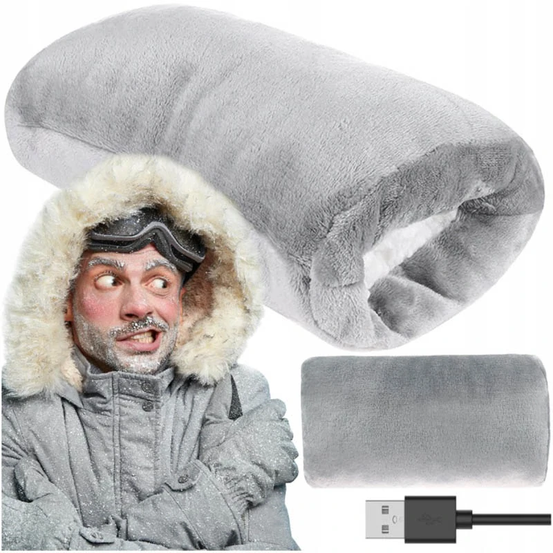 USB elektrický ohrievač rúk – mäkký vankúš 29 × 16 cm