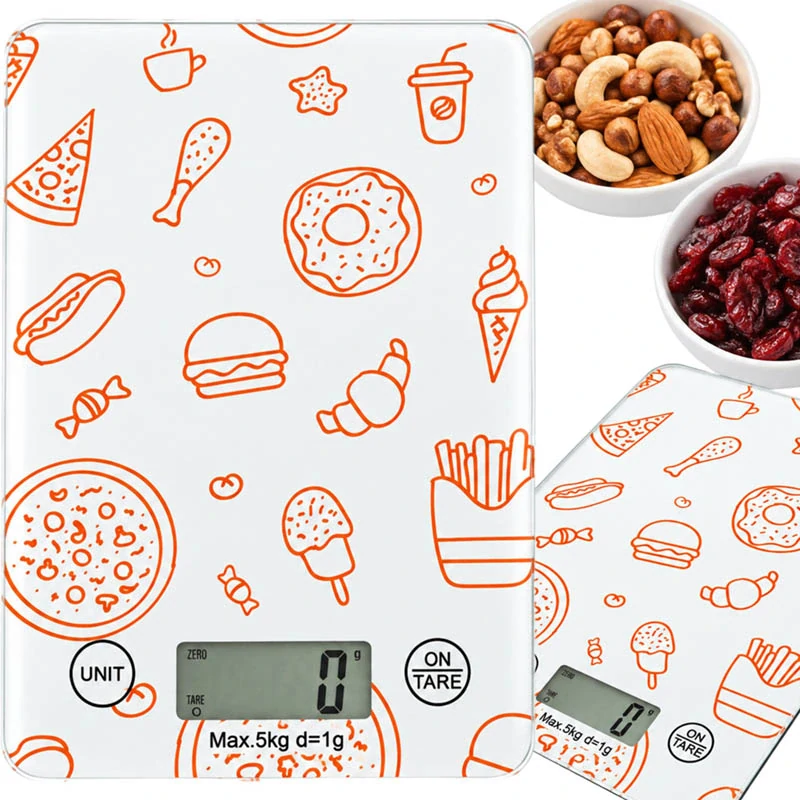 Elektronická kuchynská váha do 5 kg / 1 g sklenená