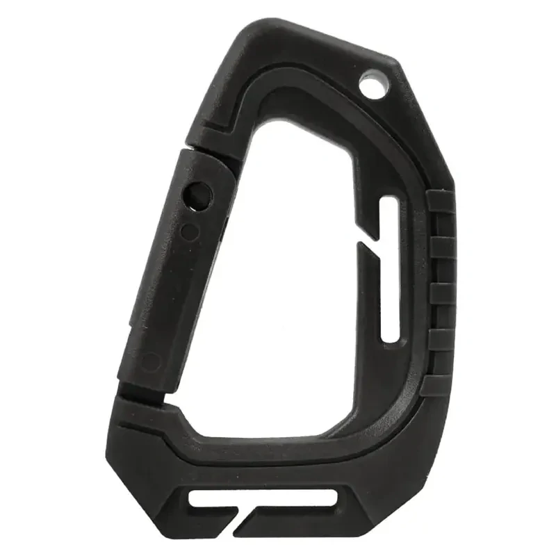 Plastová karabína s MOLLE uchytením – 9 × 5,8 cm