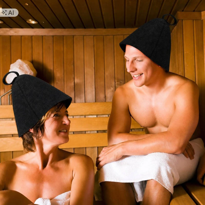 Filcová čiapka do sauny čierna