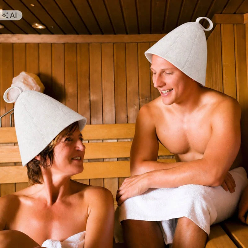 Filcová čiapka do sauny biela