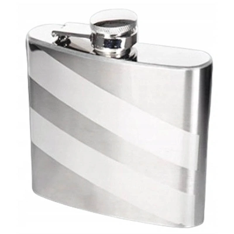 Kovová ploskačka s pásikmi 180ml