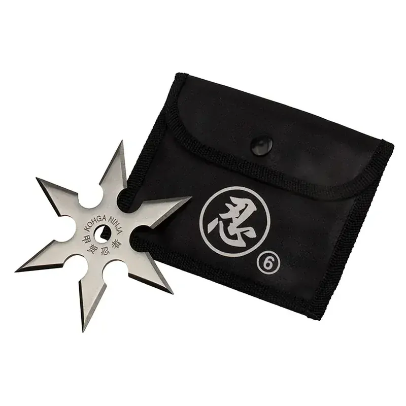 Hviezdica vrhacia Shuriken 10cm/6 hrotov strieborná