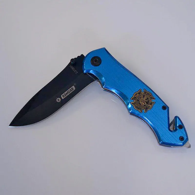 Nôž záchranársky KANDAR Fire Dept blue 21/9cm