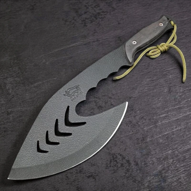 Samurajská sekerka z nerezovej ocele 440 s drevenou rukoväťou