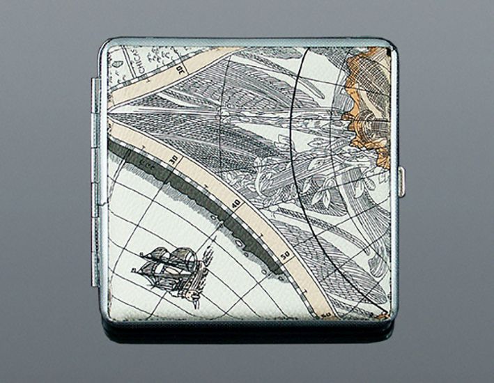 Tabatierka na cigarety koža MAPA