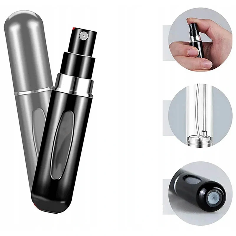 Cestovný atomizér na parfumy 5 ml čierny