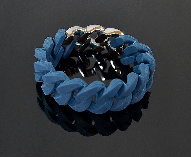 Náramok RUBBZZ NAVY BLUE & SILVER