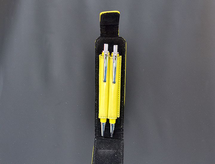 Sada pero s mikroceruzkou v koženom púzdre