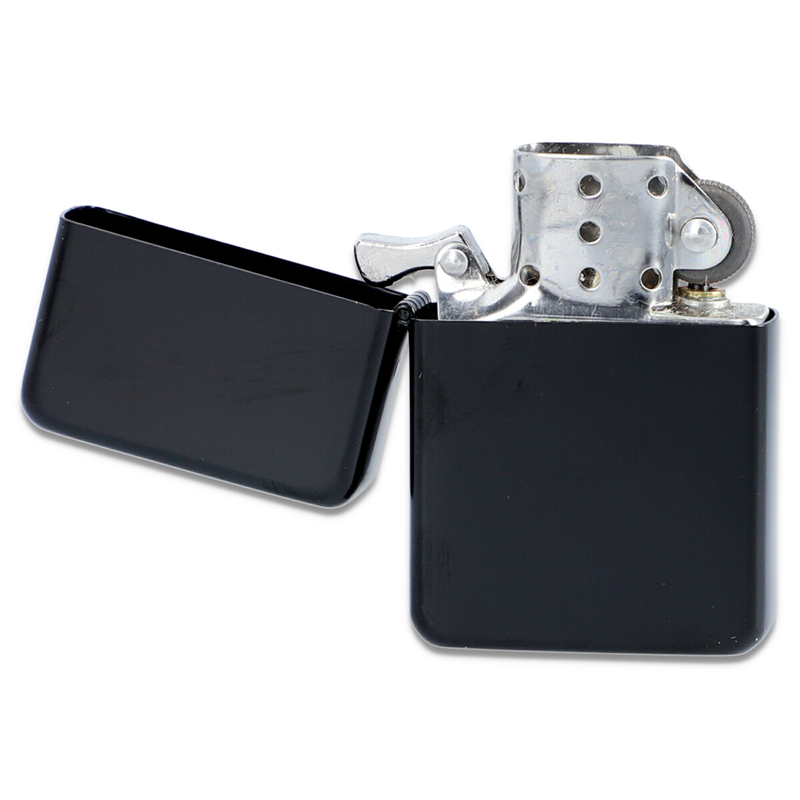 Zapaľovač benzínový čierny s gravírovaním textu