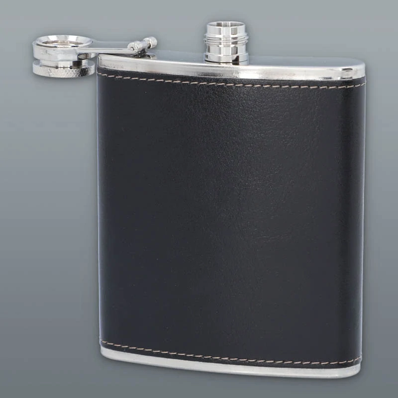 Ploskačka v koži Black 210ml