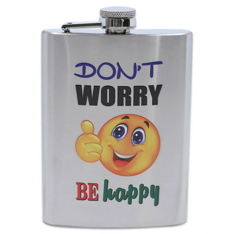 Ploskačka nerezová Don't Worry Be Happy 240ml 