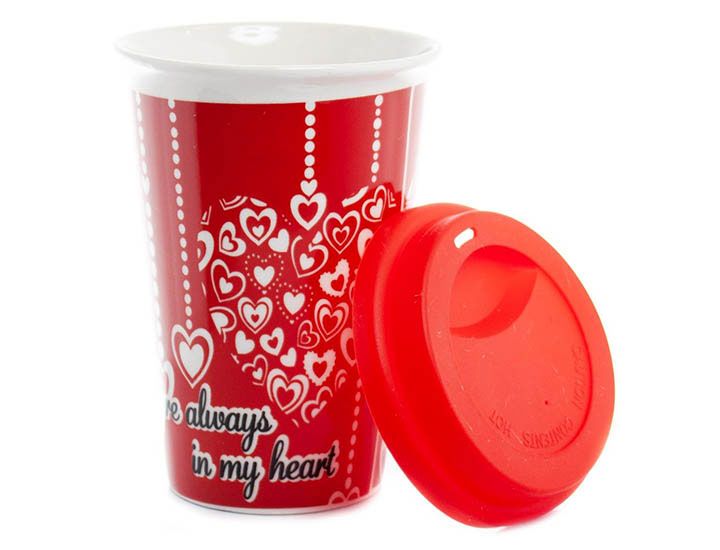 Porcelánový hrnček s pokrývkou 500ml